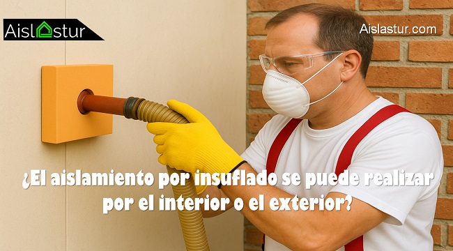 El aislamiento por insuflado se puede realizar por el interior o el exterior