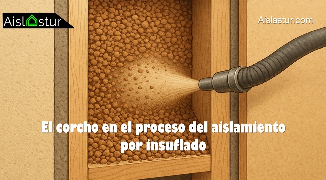 el corcho en el proceso del aislamiento por insuflado