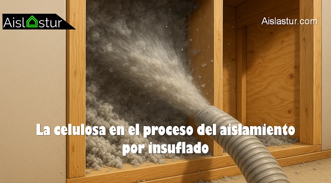 la celulosa en el proceso del aislamiento por insuflado