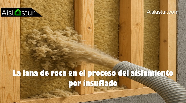 la lana de roca en el proceso del aislamiento por insuflado