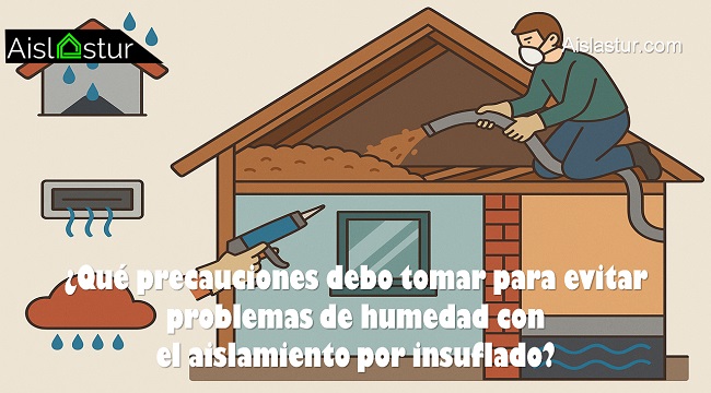Qué precauciones debo tomar para evitar problemas de humedad con el aislamiento por insuflado